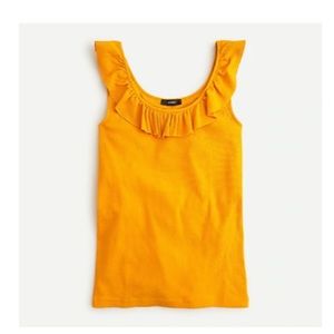 J. Crew Ruffle Ribbed Tank Top